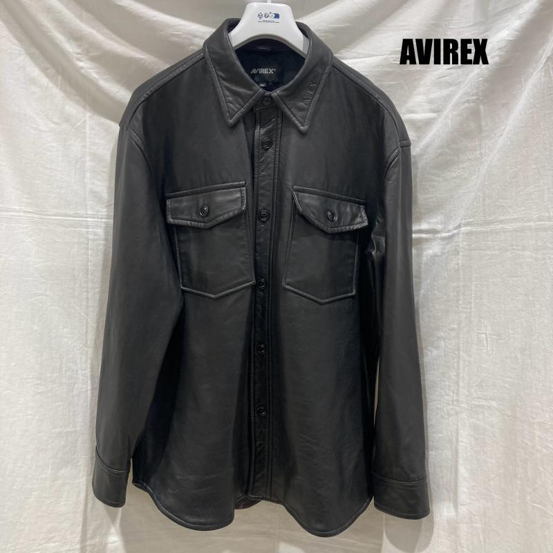 アヴィレックス レザー シャツ LEATHER CPO SHIRT 6111046 羊革