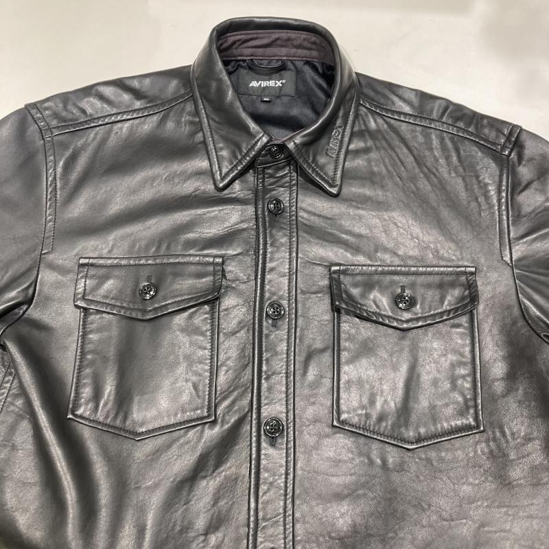 アヴィレックス レザー シャツ LEATHER CPO SHIRT 6111046 羊革