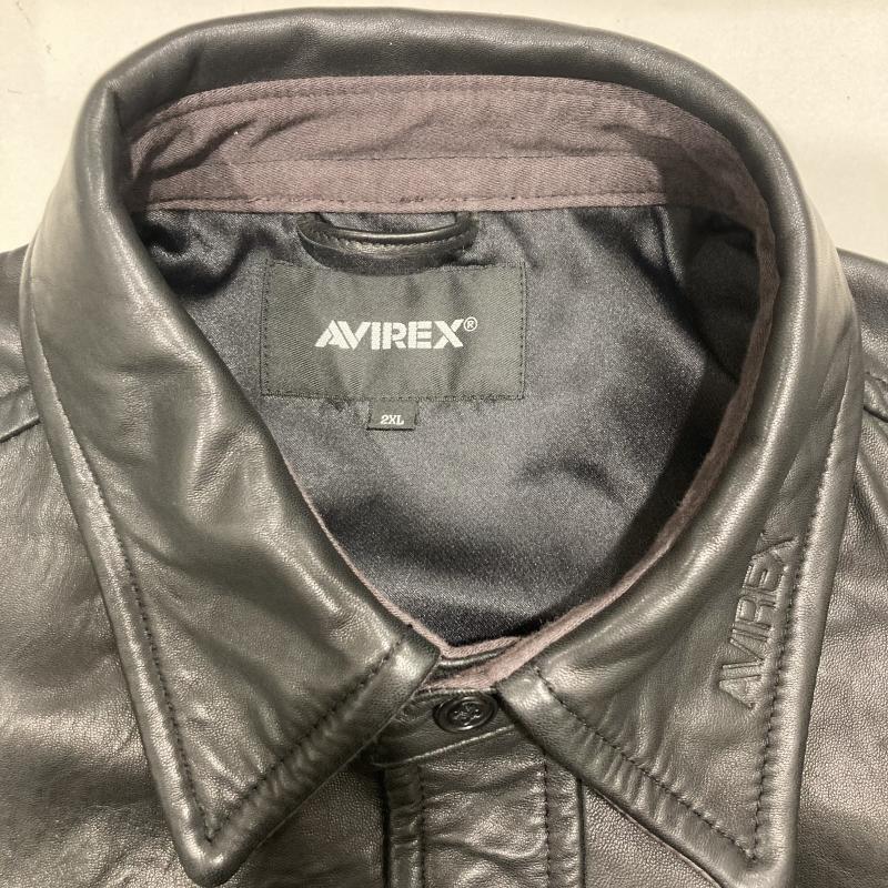アヴィレックス レザー シャツ LEATHER CPO SHIRT 6111046 羊革
