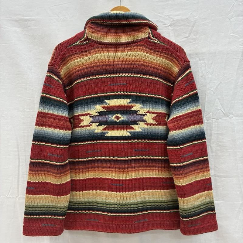 ローレンラルフローレン ネイティブ ボーダー ハンドニット ショール