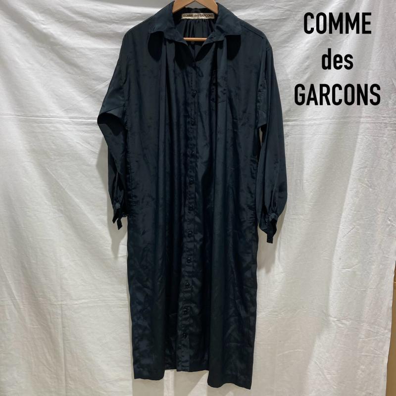 コムデギャルソン オールド 開襟シャツワンピース 長袖 花柄 黒