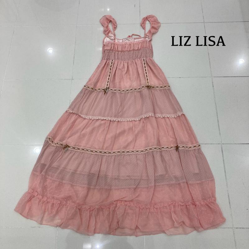 リズリサ 192-6009-0 ワンピース フリル リボン レース ピンク