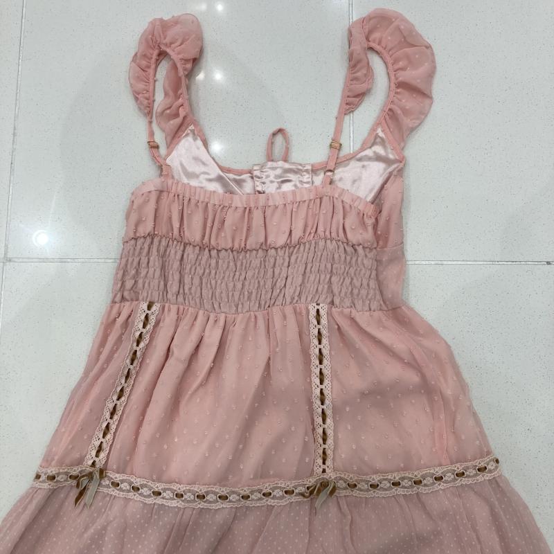 リズリサ 192-6009-0 ワンピース フリル リボン レース ピンク