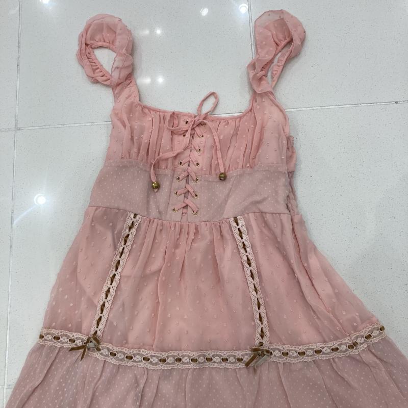 リズリサ 192-6009-0 ワンピース フリル リボン レース ピンク