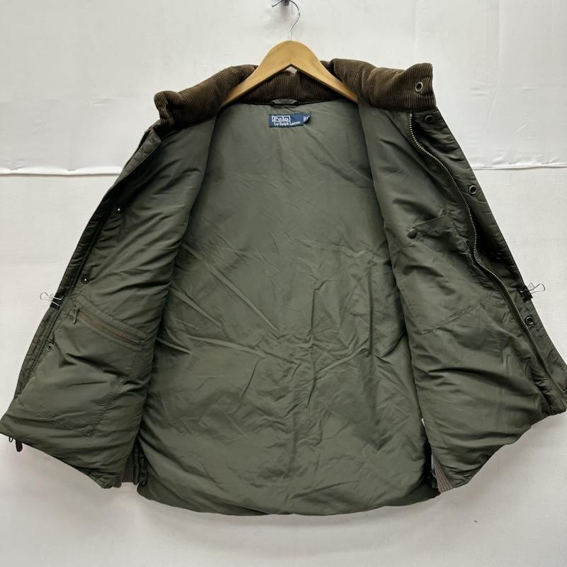 ポロラルフローレン 90s レザー 切替 ダウン ベスト 3L 50152535