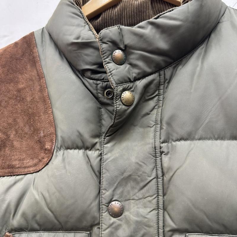 ポロラルフローレン 90s レザー 切替 ダウン ベスト 3L 50152535