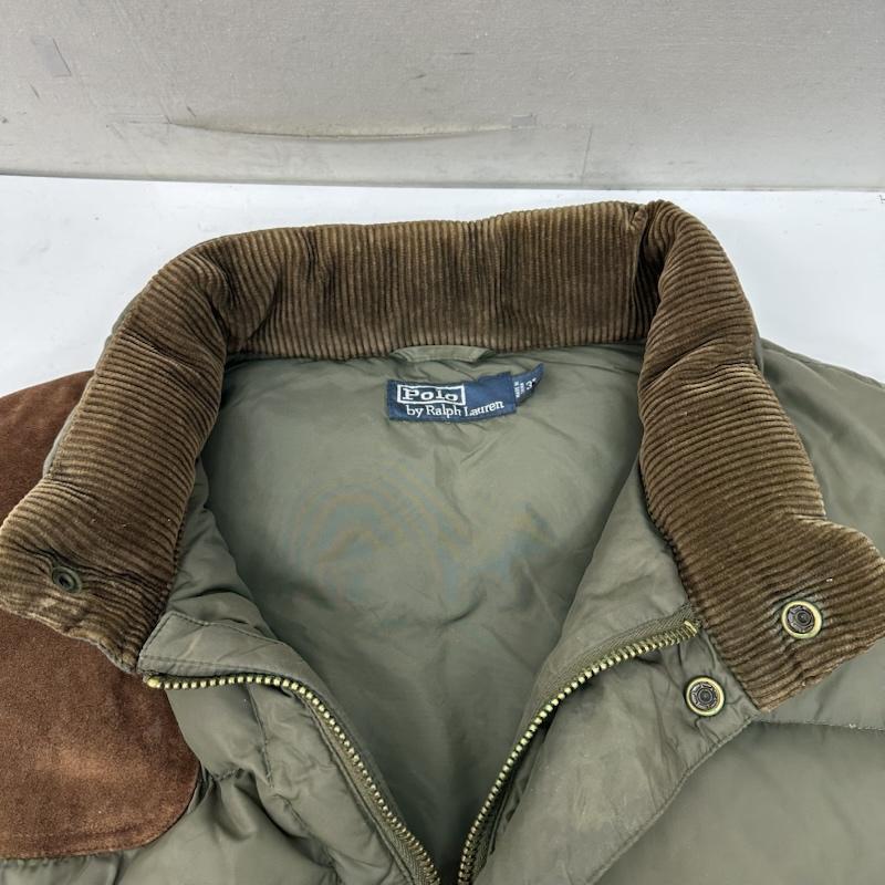 ポロラルフローレン 90s レザー 切替 ダウン ベスト 3L 50152535