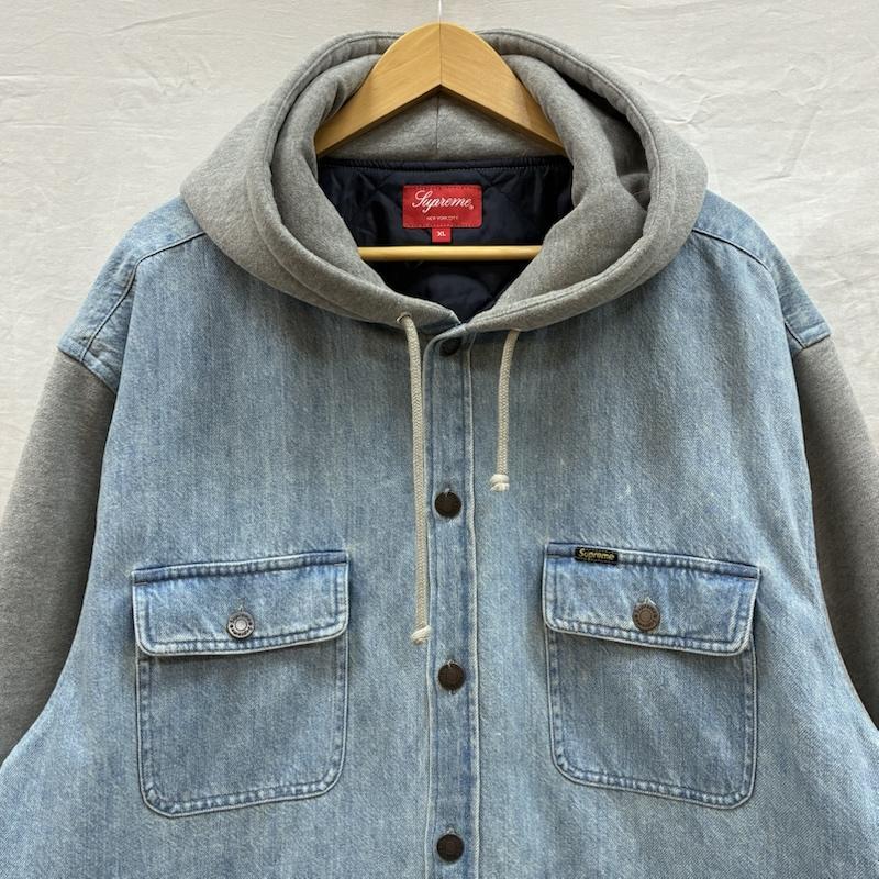 シュプリーム 22AW Fleece Hooded Denim Shirt フリース フーデッド
