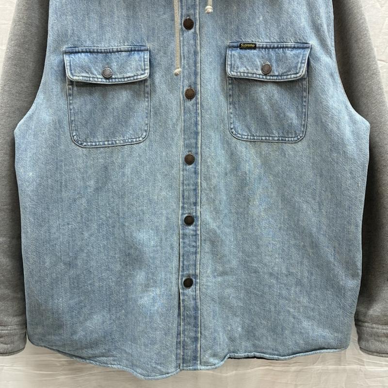 シュプリーム 22AW Fleece Hooded Denim Shirt フリース フーデッド
