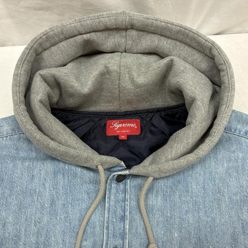 シュプリーム 22AW Fleece Hooded Denim Shirt フリース フーデッド