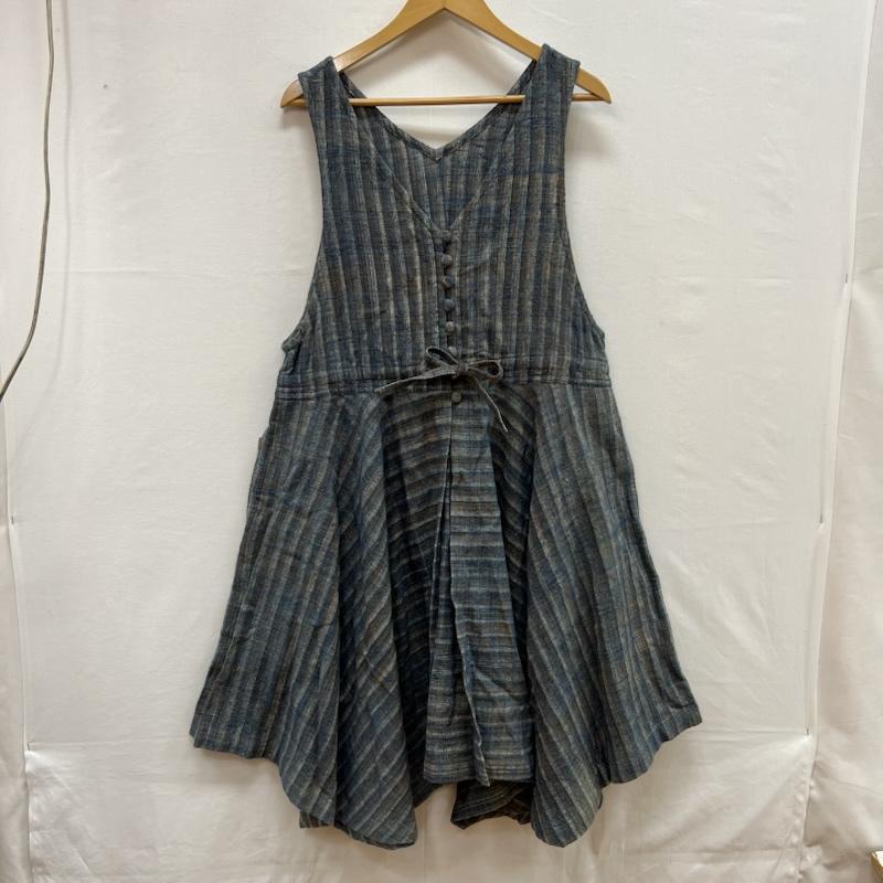 うさとの服 usaato ★ 手織り 天然草木染 藍染め ロングベストワンピース ウサト うさとの服 手織り 天然草木染 藍染め ロング ベスト
