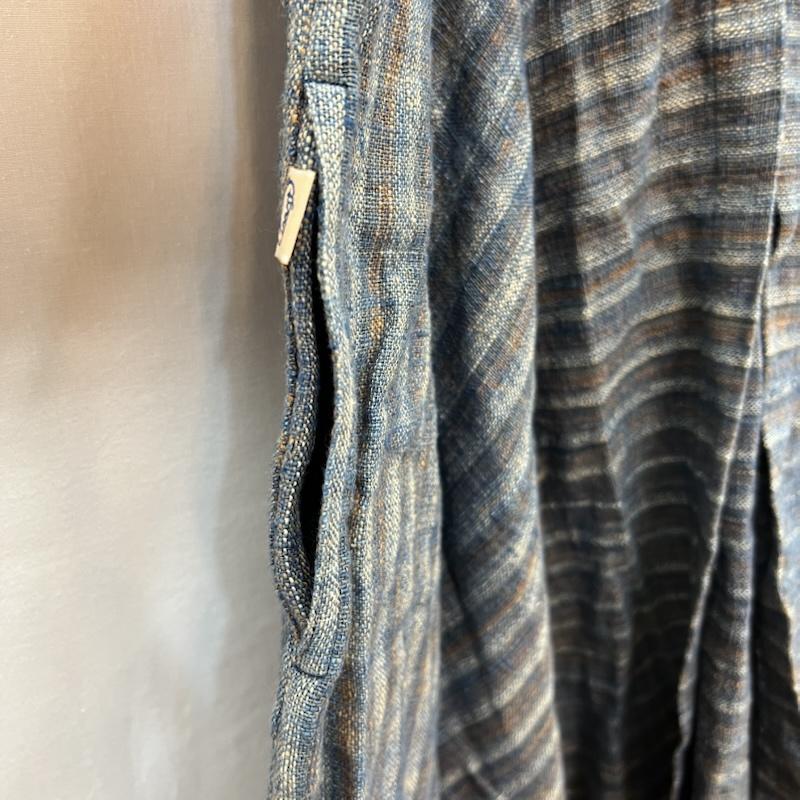 ウサト うさとの服 手織り 天然草木染 藍染め ロング ベスト