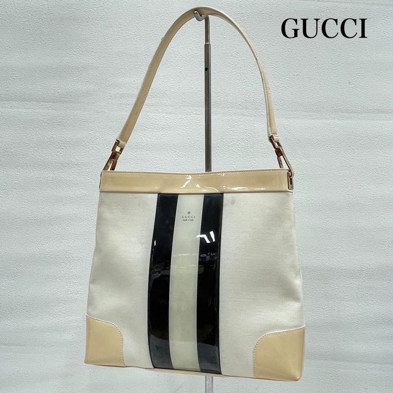 GUCCI（グッチ） キャンバス エナメル シェリーライン ワン ショルダー 