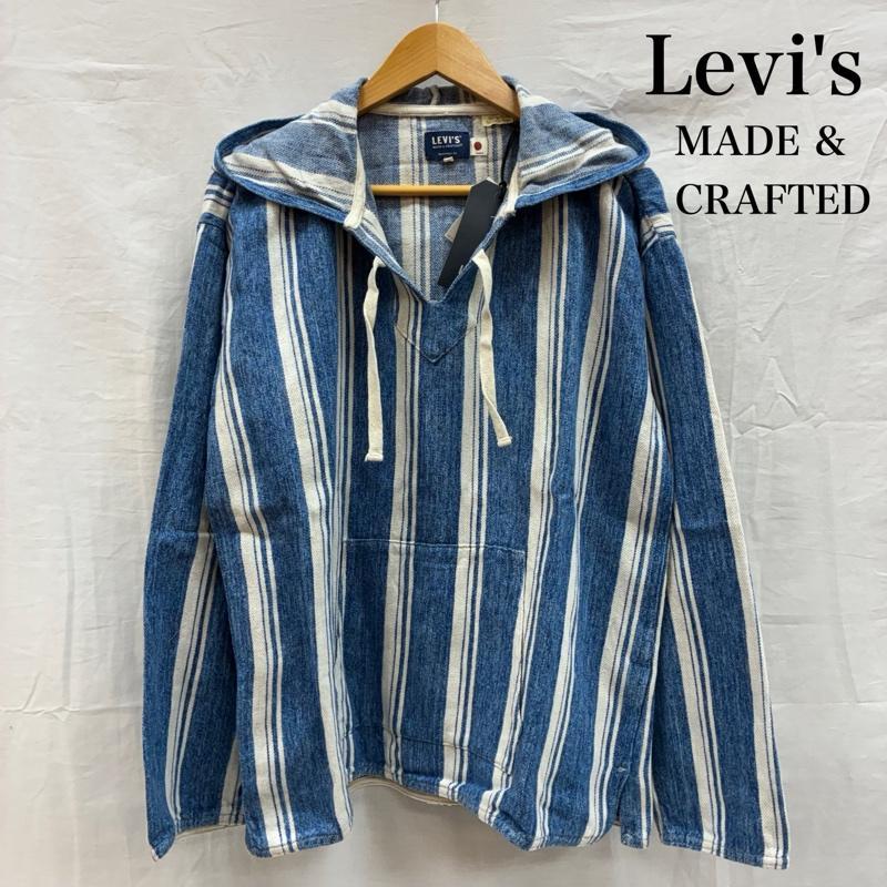 リーバイス MADE＆CRAFTED コットン リネン ストライプ プルオーバー 
