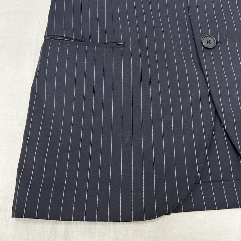 【美品】LARDINI ネイビー スーツ サイズ48 L相当 ウール ストライプ ラルディーニ ネイビー ピンストライプ セットアップ スーツ パンツ