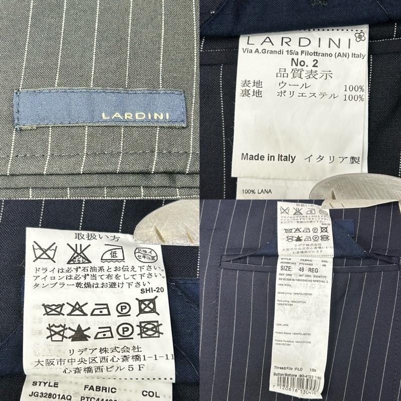 ラルディーニ ネイビー ピンストライプ セットアップ スーツ パンツ