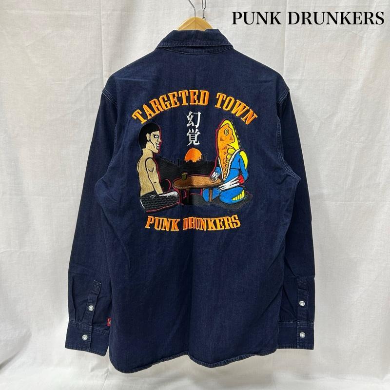 PUNK DRUNKERS×ウルトラマンセブン メトロン星人 コラボシャツ XL パンクドランカーズ メトロン星人 幻覚 刺繍 長袖シャツ