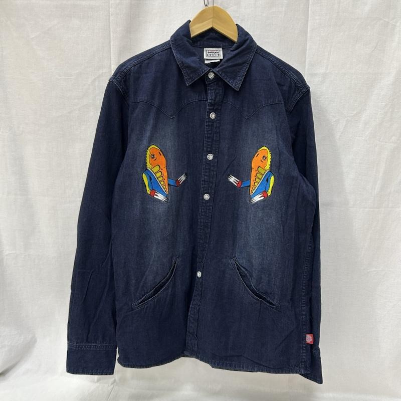 PUNK DRUNKERS×ウルトラマンセブン メトロン星人 コラボシャツ XL パンクドランカーズ メトロン星人 幻覚 刺繍 長袖シャツ