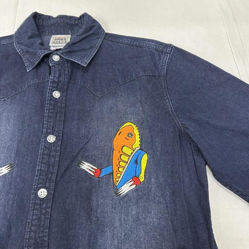 パンクドランカーズ メトロン星人 幻覚 刺繍 長袖シャツ