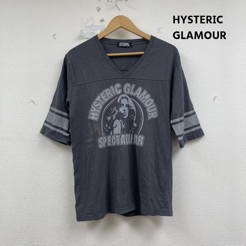 ヒステリックグラマー Tシャツ Vネック 五分袖 ガール プリント ロゴ 