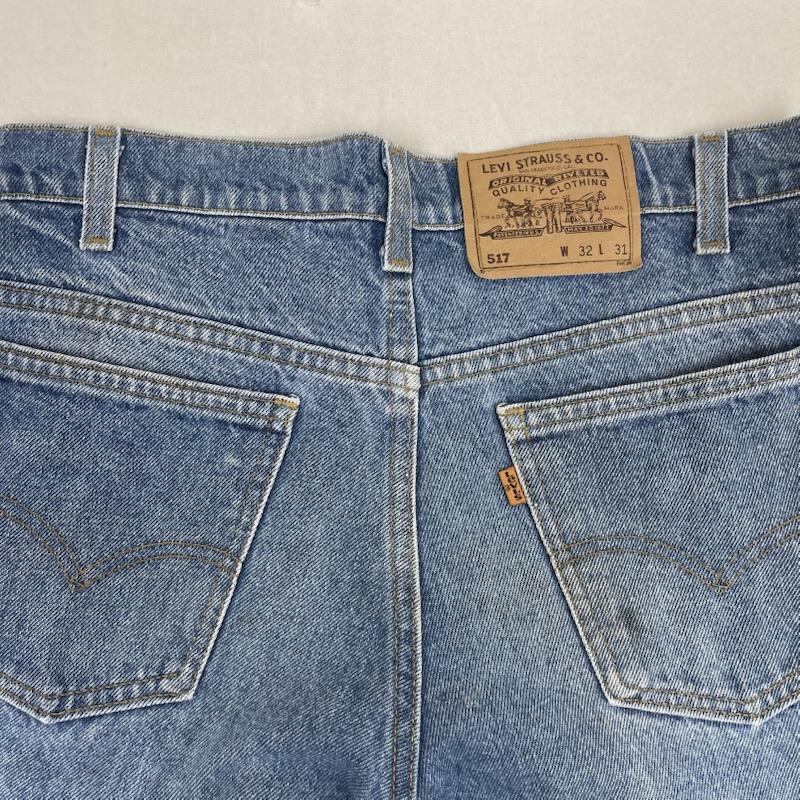 Levi's 517 デニム 裏ボタン532 米国製90年代 ビンテージ リーバイス USA製 90s 517 ボタン裏 575 デニム パンツ 32インチ