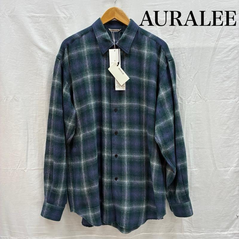 オーラリー 25AW AIRY WOOL CHECK SHIRT エアリー ウール チェック
