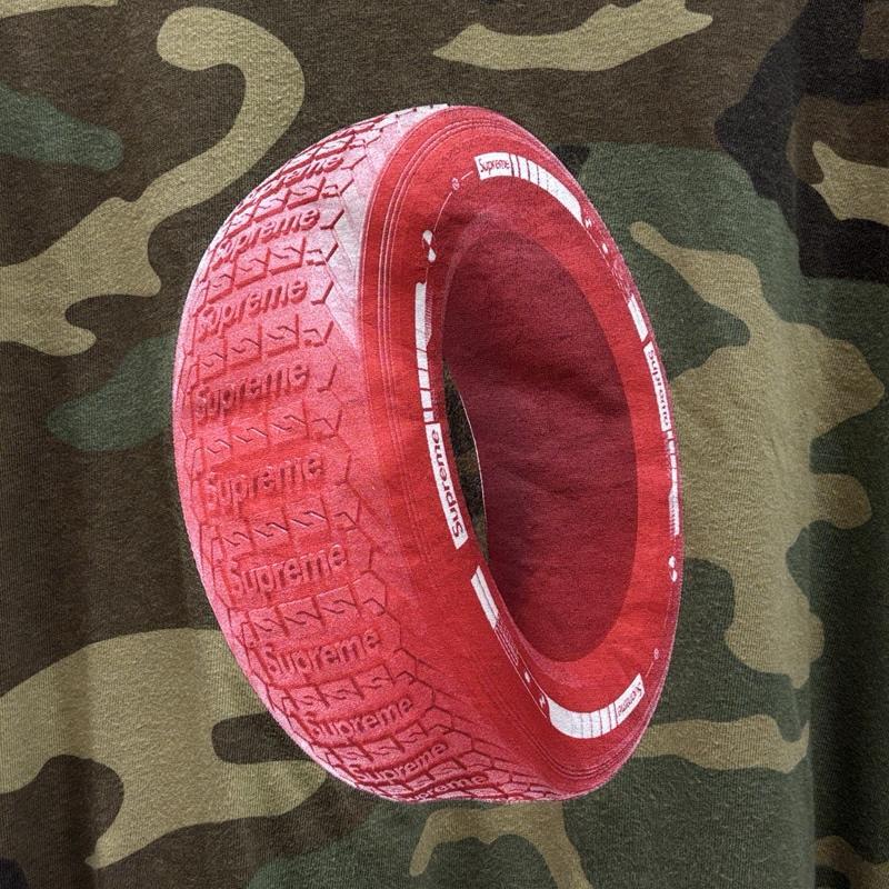 シュプリーム 20AW Tire Tee 迷彩 カモフラ タイヤ プリント クルー