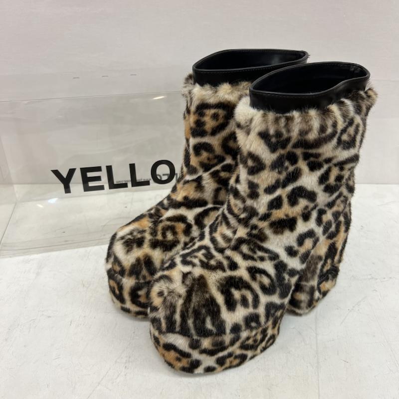 古着 YELLO イエロ MINKY SHORT BOOTS レオパード 厚底 ブーツ M