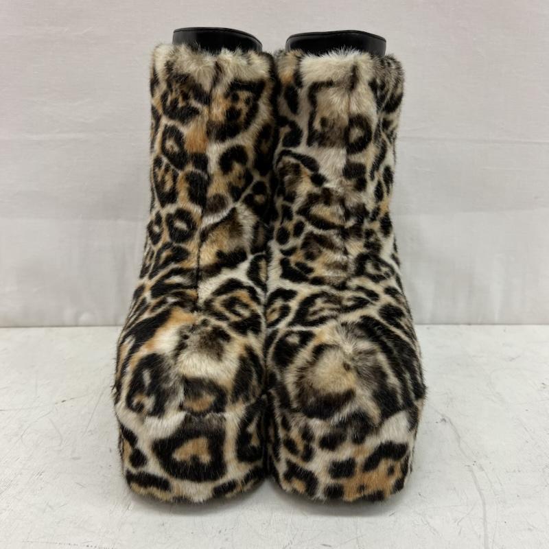 YELLO MINKY SHORT BOOTS レオパード ブーツ ヒール 厚底 古着 YELLO イエロ MINKY SHORT BOOTS レオパード 厚底 ブーツ M