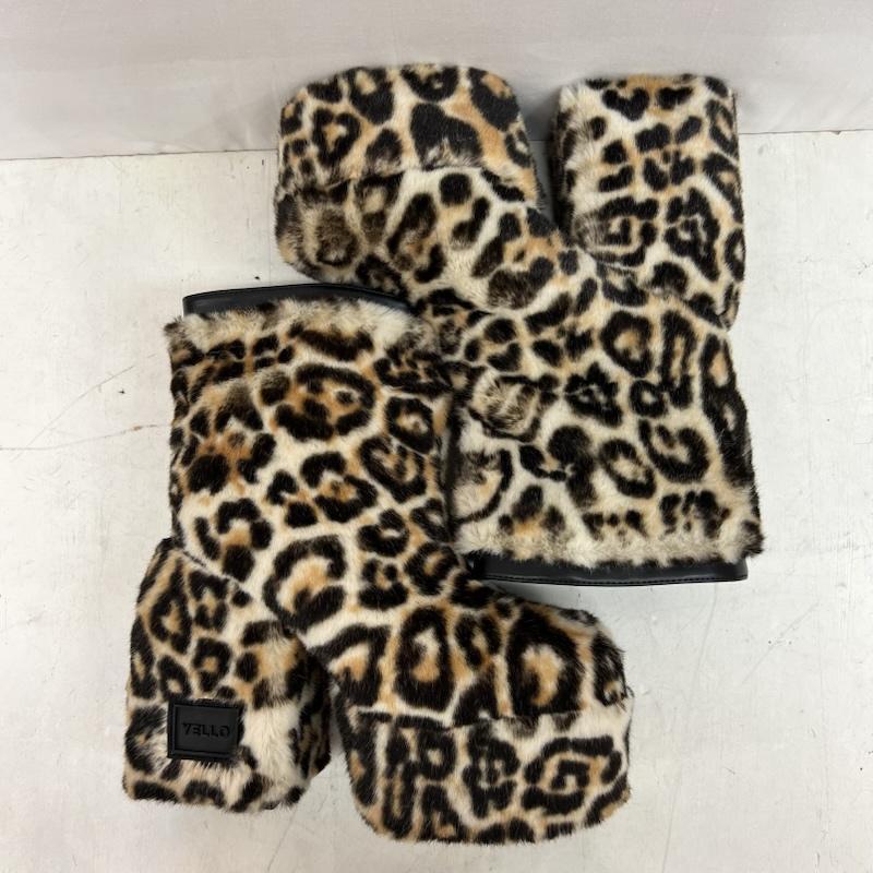 古着 YELLO イエロ MINKY SHORT BOOTS レオパード 厚底 ブーツ M