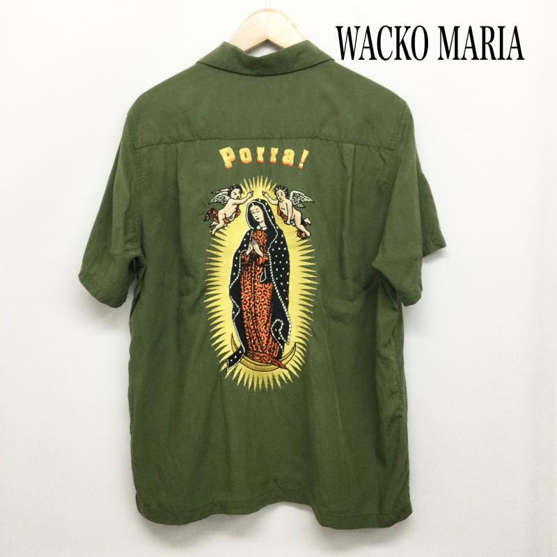 レア WACKO MARIA ワコマリア マリア刺繍 半袖シャツ ワコマリア wacko maria 半袖シャツ PORRA マリア刺繍 オープンカラー