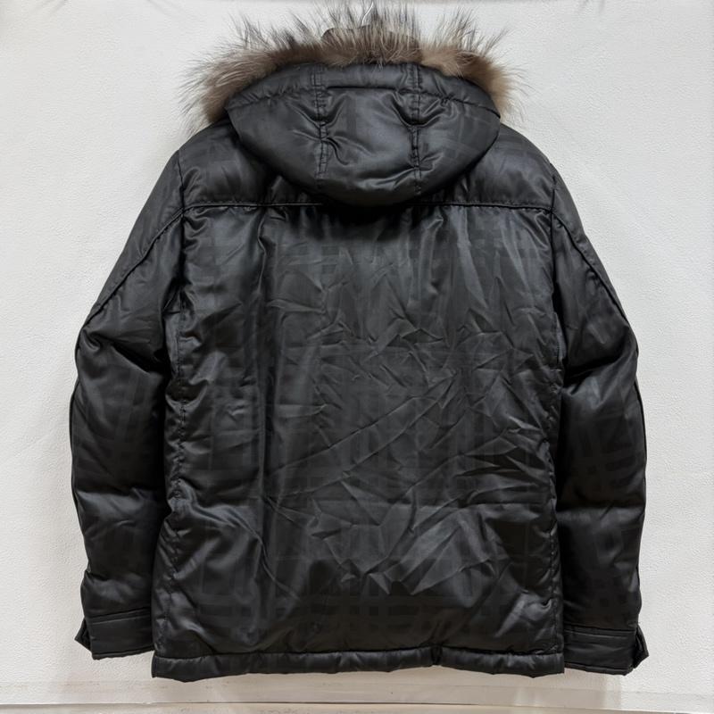 バーバリー BLACK LABEL ダウン ジャケット ファー ノバチェック