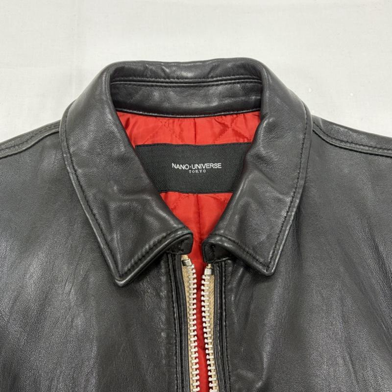 ナノユニバース シングル レザー ジャケット ライダース 革ジャン