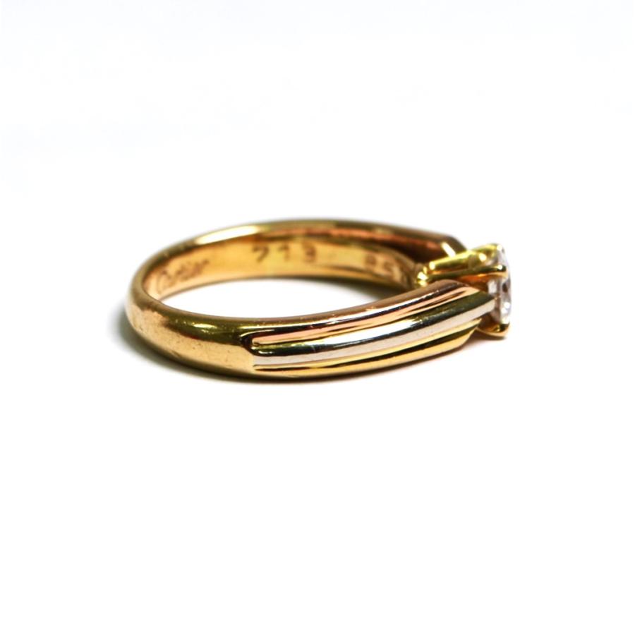Cartier 827 カルティエ 750 K18 ソリテール スリーカラー ダイヤ 