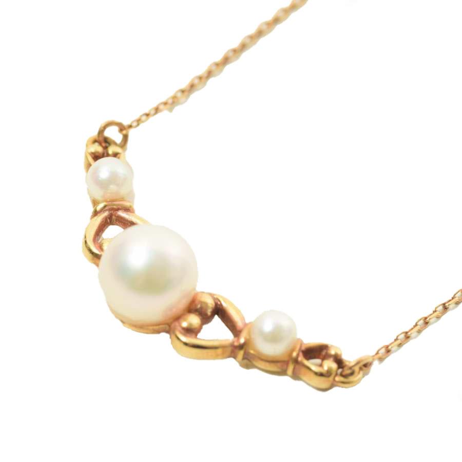 827 MIKIMOTO ミキモト K18 パールネックレス メイン真珠6.5ミリ玉  