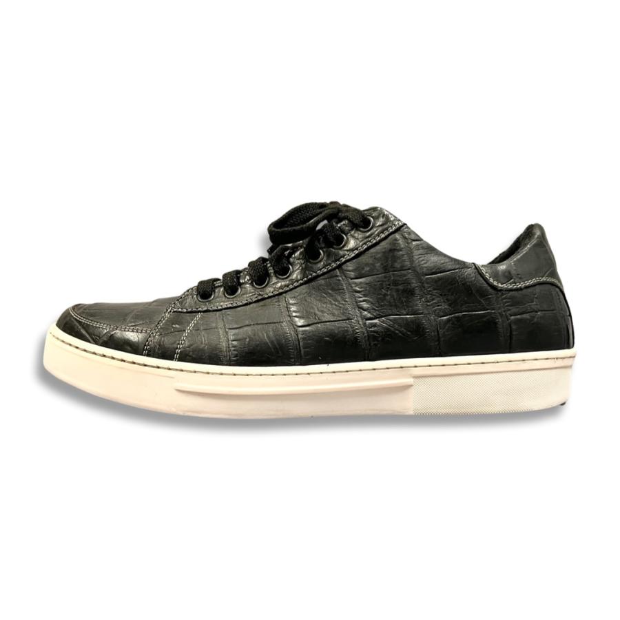DAMI ダーミ クロコダイル ワニ革 スニーカー ブラック size 42 メンズ 