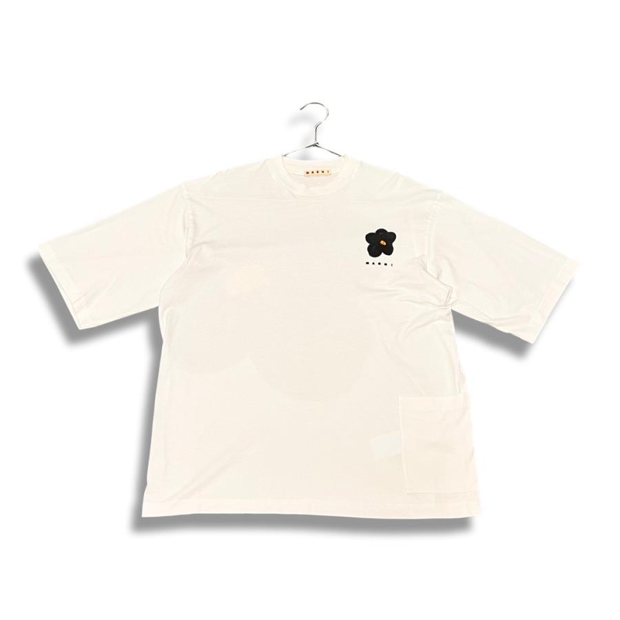 MARNI マルニ 国内正規 ブラックDAISYプリント クルーネック 半袖 T 