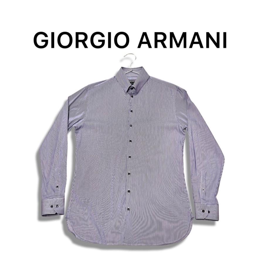 GIORGIO ARMANI ジョルジオアルマーニ 細ストライプ柄 ストレッチ 長袖 
