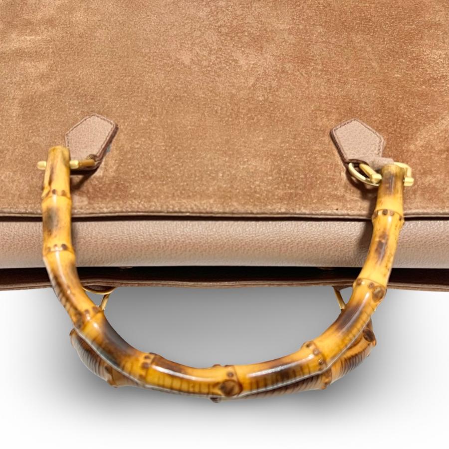 GUCCI オールドグッチ バンブー スエード ハンドバッグ トートバッグ  