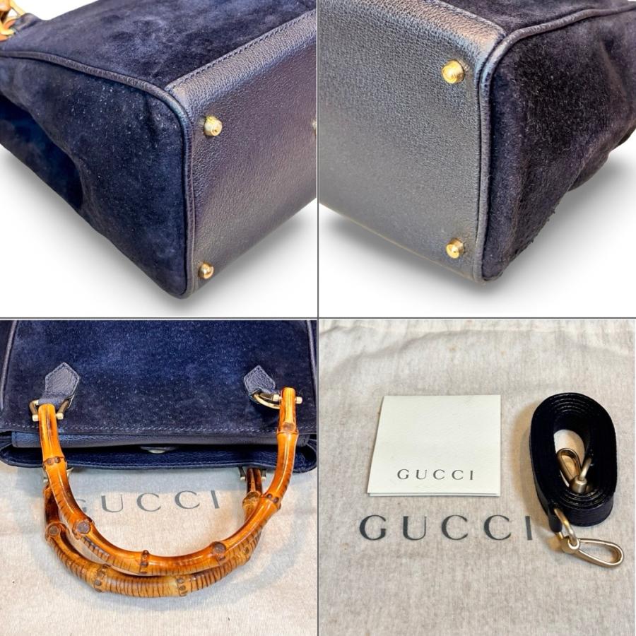 GUCCI グッチ 正規品 バンブー スエード ミニ ハンドバッグ ショルダー 