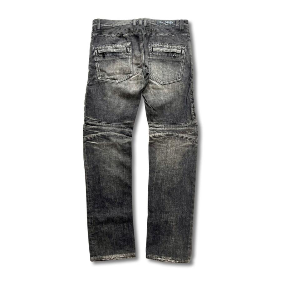 BALMAINスウェットレザーパッチバイカーパンツS BALMAINスウェットレザーパッチバイカーパンツS