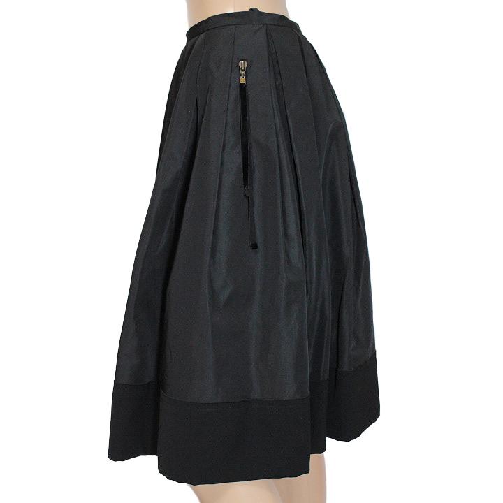 FOXEY フレアスカート裏地レースブラック38フォクシー 