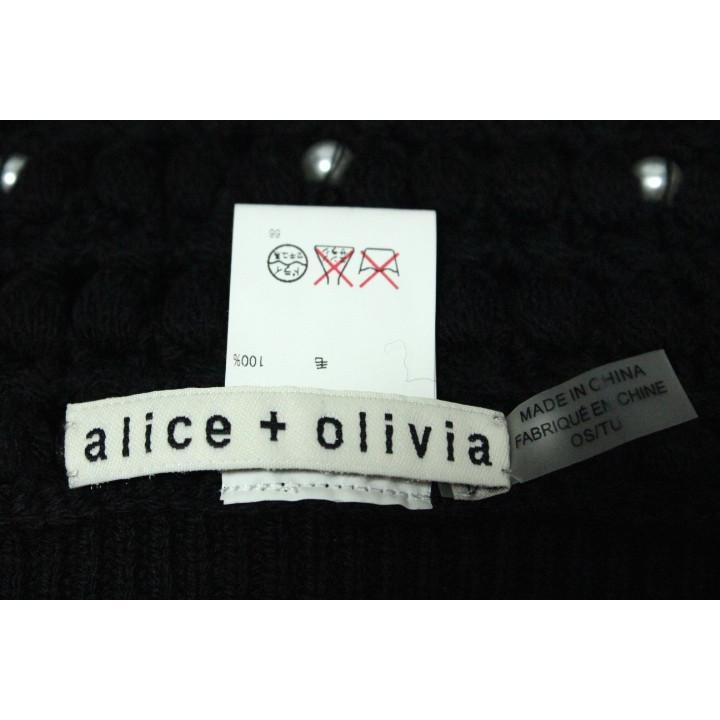 alice + olivia アリス アンド オリビア パール装飾 ニット帽 ニット