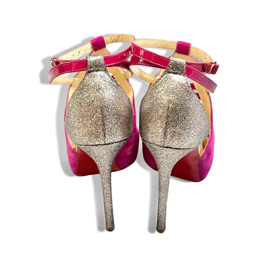 ルブタン　グリッター　ピンク　オープントゥ　キラキラ　キャバ ルブタン グリッター ピンク オープントゥ キラキラ キャバ