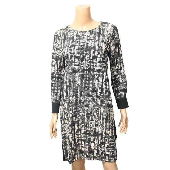 SPORTMAX スポーツマックス 総柄 長袖 背中開き サイドライン 膝丈  