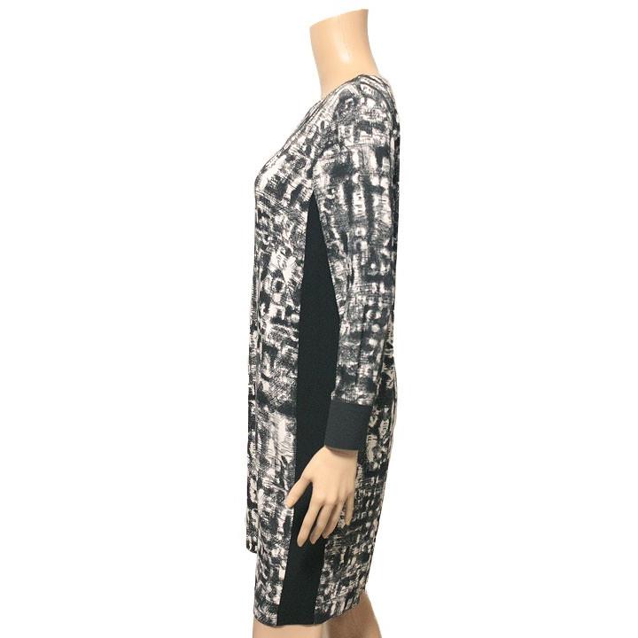 SPORTMAX スポーツマックス 総柄 長袖 背中開き サイドライン 膝丈 