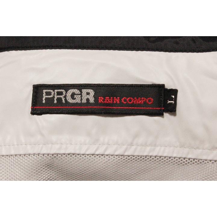 PRGR RAIN COMPO プロギア レインコンポ ナイロン ブルゾン レインパンツ セット ブラック Lサイズ メンズ ゴルフウェア レインウェア｜branheartshop｜06