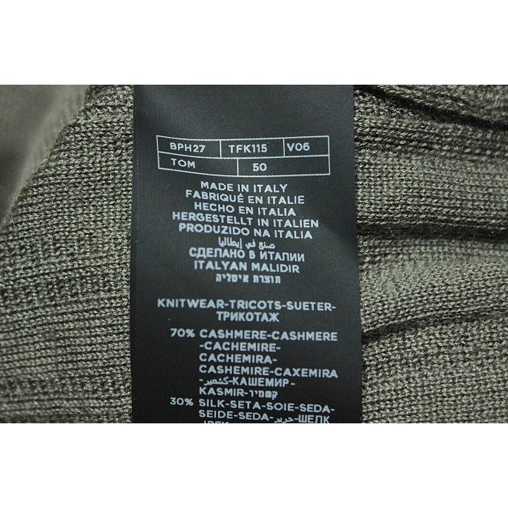 TOM FORD トムフォード カシミア シルク ヘンリーネック ストライプ 