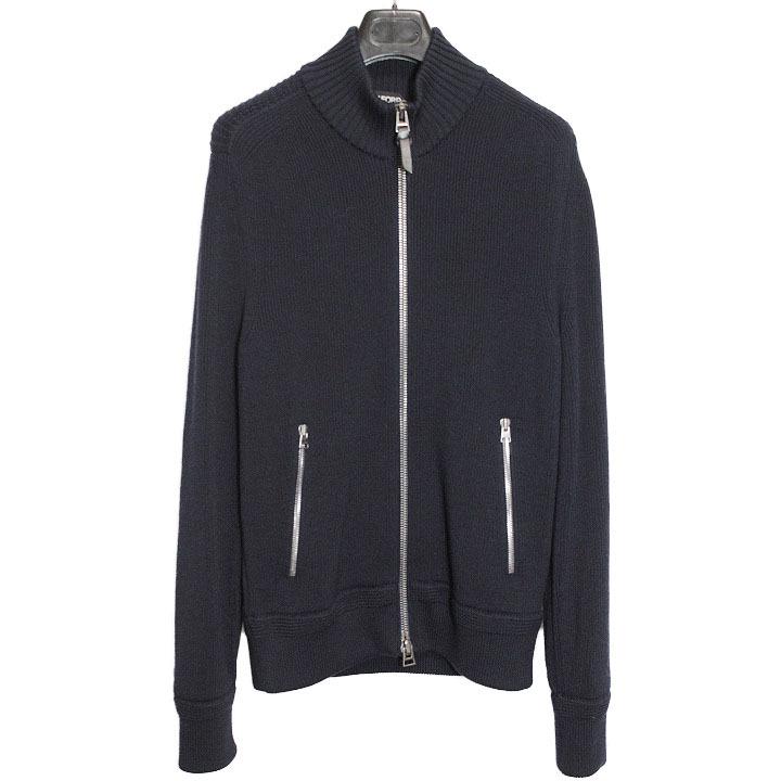 TOMFORD トムフォード ジップアップ ニット レザー ブルゾン  