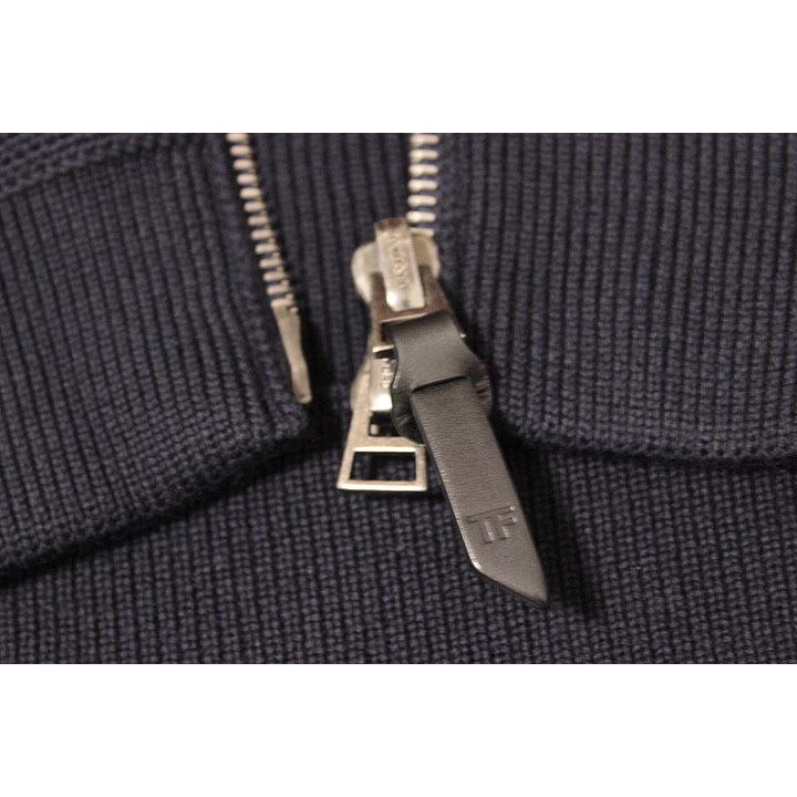 TOM FORD TOMFORD トムフォード ジップアップ ニット レザー ブルゾン 